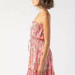 Tiare Hawaii Ryden Mini Dress - Peach Hibiscus