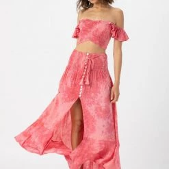 Tiare Hawaii Dakota Skirt - Batik Dot Guava Skirts