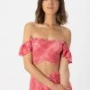 Tops Tiare Hawaii Hollie Crop Top - Batik Dot Guava