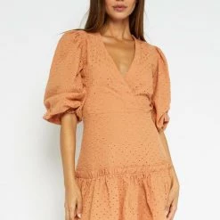 Olivaceous Eylelet Swing Dress In Argon