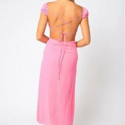 Olivaceous Dara Side Cutout Midi Dress