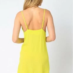 Olivaceous Solid Cowl Neck Mini Dress Dresses