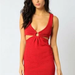 Dresses Olivaceous Woven Cutout Dress