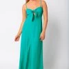 Olivaceous Stevie Tie Front Maxi Dress