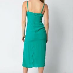 Olivaceous Front Cutout Maxi Dress