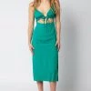 Olivaceous Front Cutout Maxi Dress