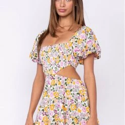 Sky To Moon Smocked Puff Sleeve Mini Dress