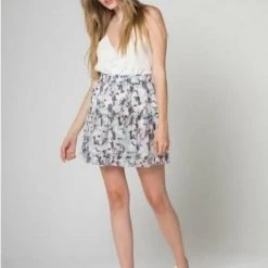 Bottoms Lavender Brown Metallic Clip Dot Skirt