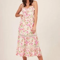 Rays For Days Katrina Dress - Pink Blossom Swiss Dot Dresses