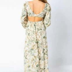 Olivaceous Our Tropical Smocking Cut Out Maxi Dress Dresses