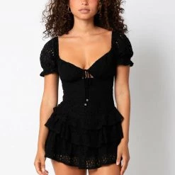 Olivaceous Olivacesous Crochet Lace Mini Rompers & Jumpers