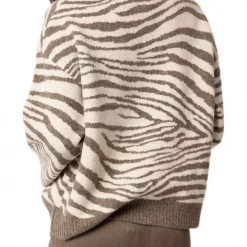 Tops Olivaceous Zebra Crew Neck Sweater