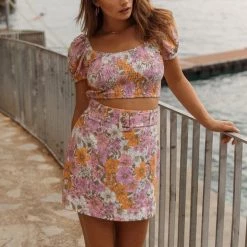 Mink Pink Ester Puff Sleeve Top Tops