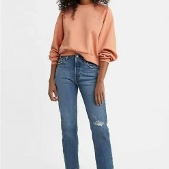 Bottoms Levi's 501 Original Fit Cropped Jean - Salsa Middle