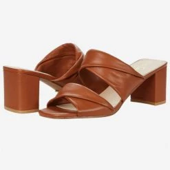 Shoes 42 Gold Loralie Twist Leather Slide
