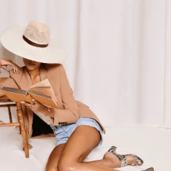 42 Gold Liya Suede Slide Sandal In River Snake