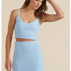 Tops Mink Pink Cyprus Knit Crop Top