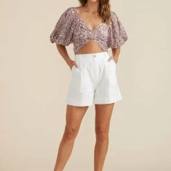 Mink Pink Jedda Crop Blouse
