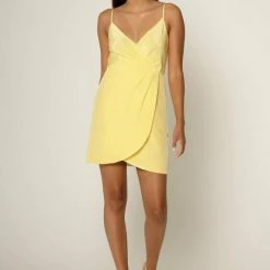 Lavender Brown Silk Crossover Dress