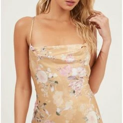 ASTR The Label ASTR Gaia Dress - Mustard Floral Dresses