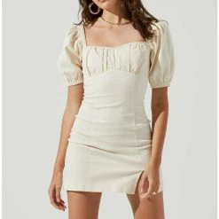 ASTR The Label ASTR Wendy Square Neck Puff Sleeve Mini Dress