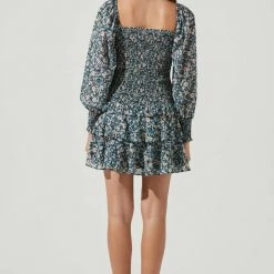 ASTR The Label Dresses ASTR Marietta Cutout Mini Dress - Blue Peach Floral