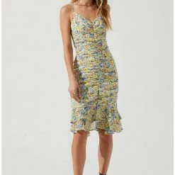 ASTR The Label Dresses ASTR Tawny Floral Ruched Mini Dress