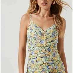 ASTR The Label Dresses ASTR Tawny Floral Ruched Mini Dress