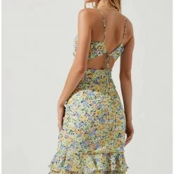 ASTR The Label Dresses ASTR Tawny Floral Ruched Mini Dress