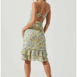 ASTR The Label Dresses ASTR Tawny Floral Ruched Mini Dress