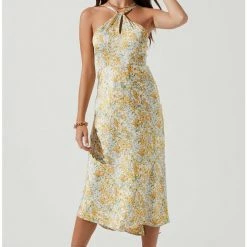 ASTR The Label ASTR Sandrine Floral Halter Midi Dress Dresses