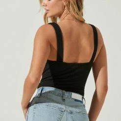 ASTR The Label Tops ASTR Aria Bustier Bodysuit In Black