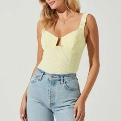 ASTR The Label ASTR Aria Bustier Bodysuit Lemon Tart