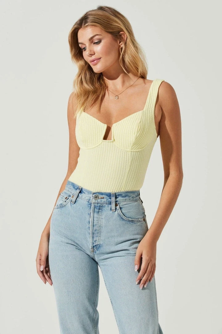 ASTR The Label ASTR Aria Bustier Bodysuit Lemon Tart 4 ASTR The Label ASTR Aria Bustier Bodysuit Lemon Tart