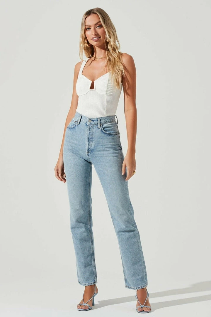 ASTR The Label Tops ASTR Aria Bustier Bodysuit In White 4 ASTR The Label Tops ASTR Aria Bustier Bodysuit In White