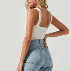 ASTR The Label Tops ASTR Aria Bustier Bodysuit In White 9 ASTR The Label Tops ASTR Aria Bustier Bodysuit In White