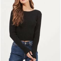 ASTR The Label ASTR Elson Open Back Chain Detail Sweater 10 ASTR The Label ASTR Elson Open Back Chain Detail Sweater