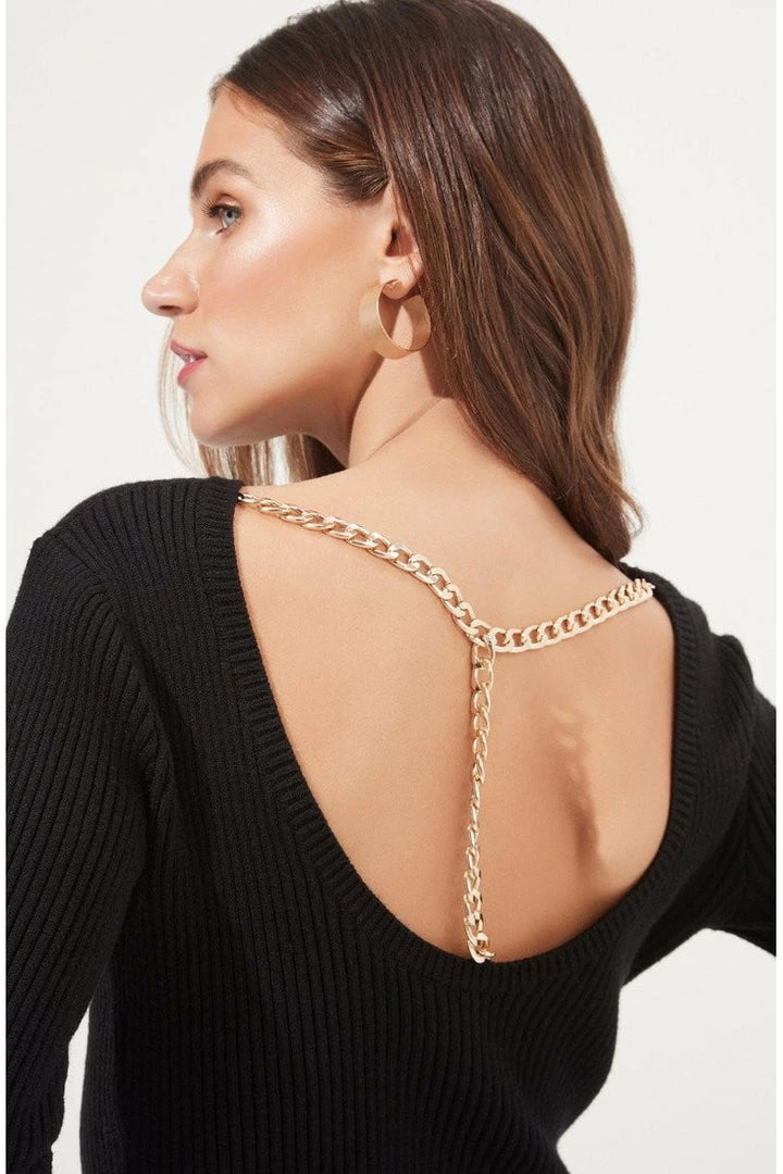 ASTR The Label ASTR Elson Open Back Chain Detail Sweater 8 ASTR The Label ASTR Elson Open Back Chain Detail Sweater