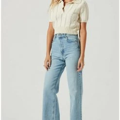 ASTR The Label ASTR Cambria Pointelle Knit Sweater Tops