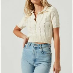 ASTR The Label ASTR Cambria Pointelle Knit Sweater Tops