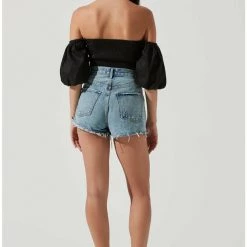 ASTR The Label ASTR Lima Off Shoulder Corset Bubble Sleeve Top