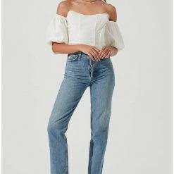 ASTR The Label ASTR Lima Off Shoulder Corset Bubble Sleeve Top