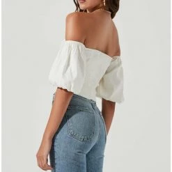 ASTR The Label ASTR Lima Off Shoulder Corset Bubble Sleeve Top