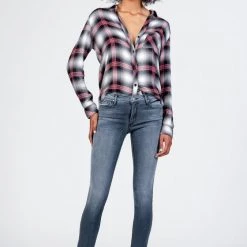 Black Orchid Jude Mid Rise Skinny In Imperfection Bottoms