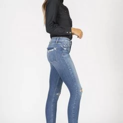 Black Orchid Jude Mid Rise Skinny In Take Control Bottoms