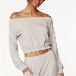 Tops Bobi Boatneck Long Sleeve Crop Top