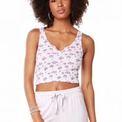 Bobi Floral Rib Knit Tank - Lilac