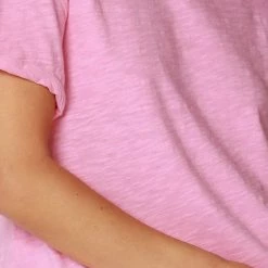 Bobi V Neck Short Sleeve Cropped Tee Tops