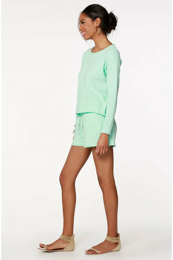 Bobi Drop Shoulder Raw Edge Sweater Tops 5 Bobi Drop Shoulder Raw Edge Sweater Tops