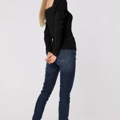 Bobi Shirred Sleeve Top Tops